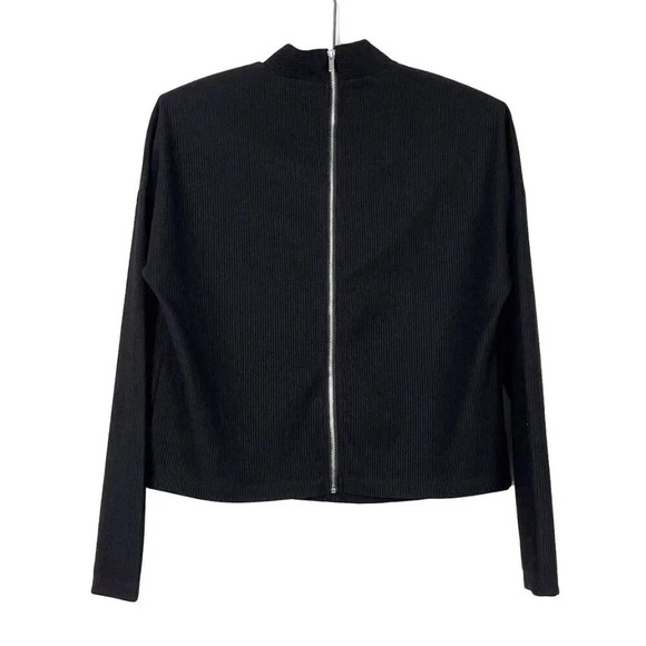 Dynamite Womens Small Mock Neck Long Sleeve Crepe Top Zipper Back - Picture 2 of 5